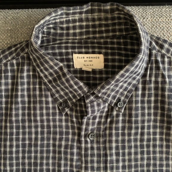Club Monaco Micro-check Long Sleeve Shirt - Picture 5 of 6
